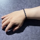 Bracelet Kumihimo - bleu marine, soie100%, DOMYO